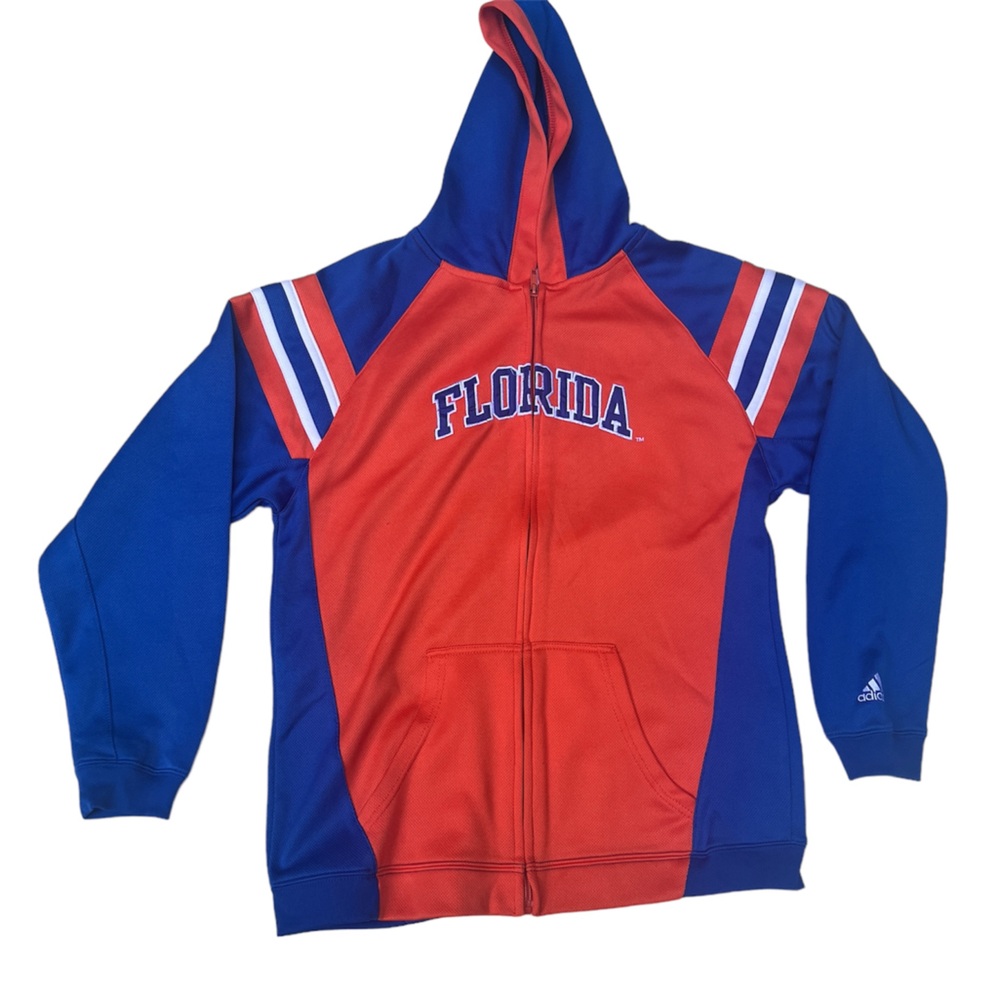 Adidas kids orange blue Florida hoodie size large boy